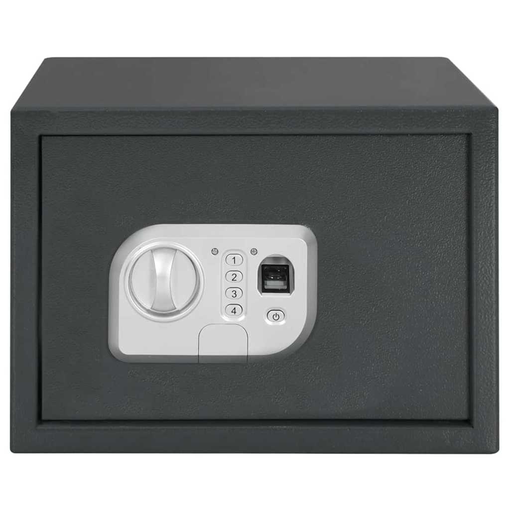vidaXL Sejf cyfrowy Z blokadą ciemno szary 35 x 25 x 25 cm Stal