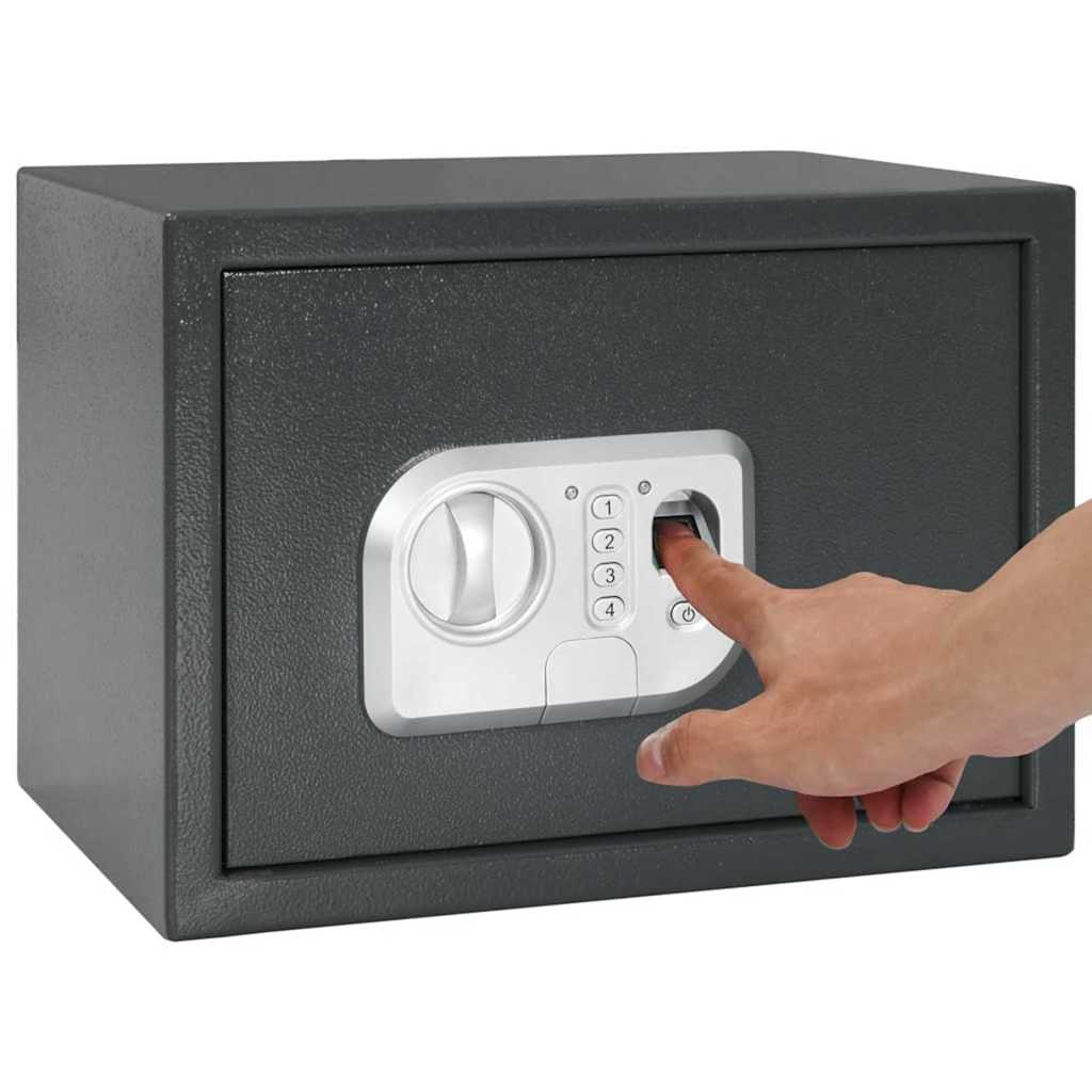 vidaXL Sejf cyfrowy Z blokadą ciemno szary 35 x 25 x 25 cm Stal