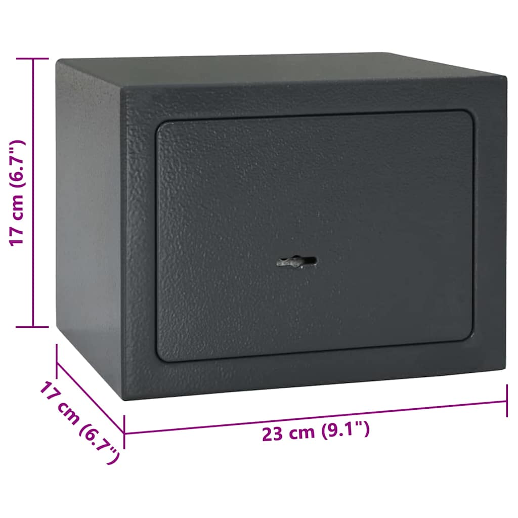 vidaXL Sejf Z blokadą ciemno szary 23 x 17 x 17 cm Stal