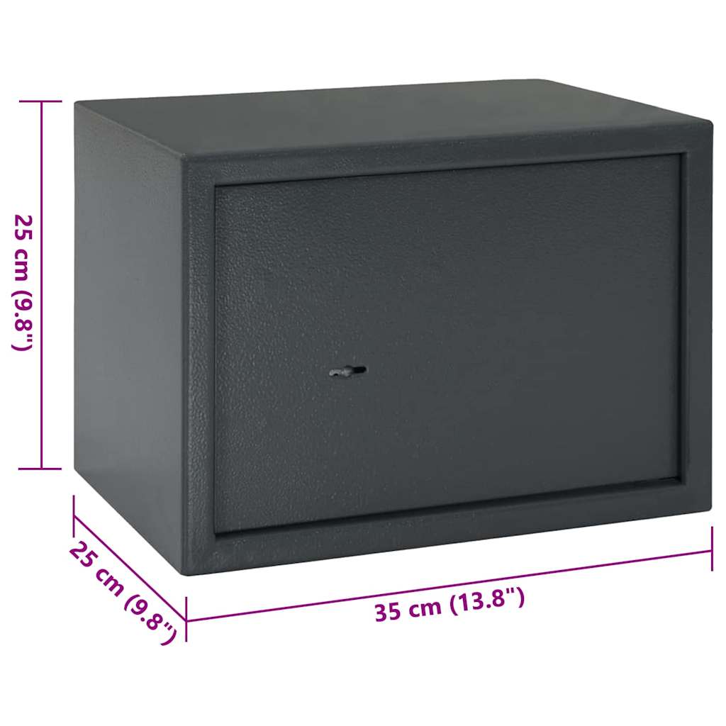 vidaXL Sejf Z blokadą ciemno szary 35 x 25 x 25 cm Stal