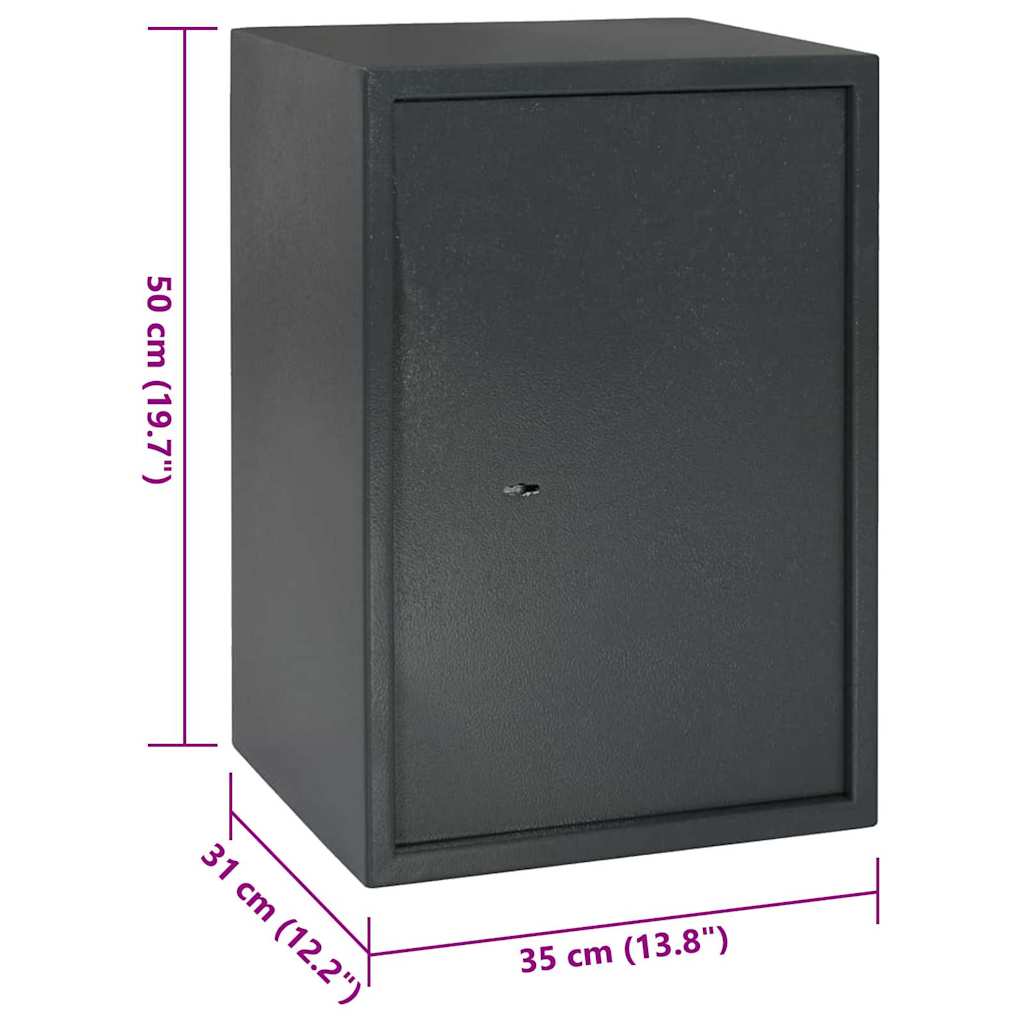 vidaXL Sejf Z blokadą ciemno szary 35 x 31 x 50 cm Stal