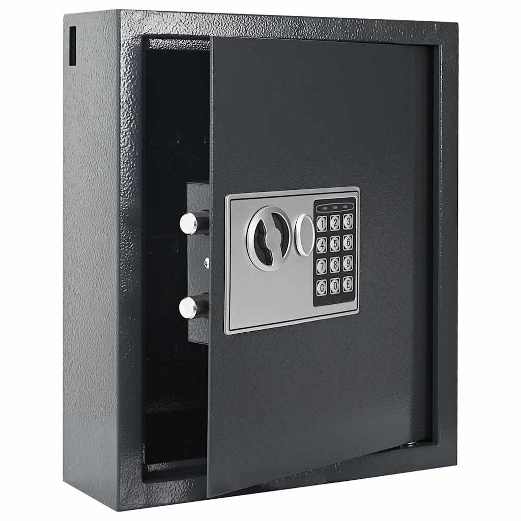 vidaXL Sejf cyfrowy Z blokadą ciemnoszary 30 x 10 x 36,5 cm Stal