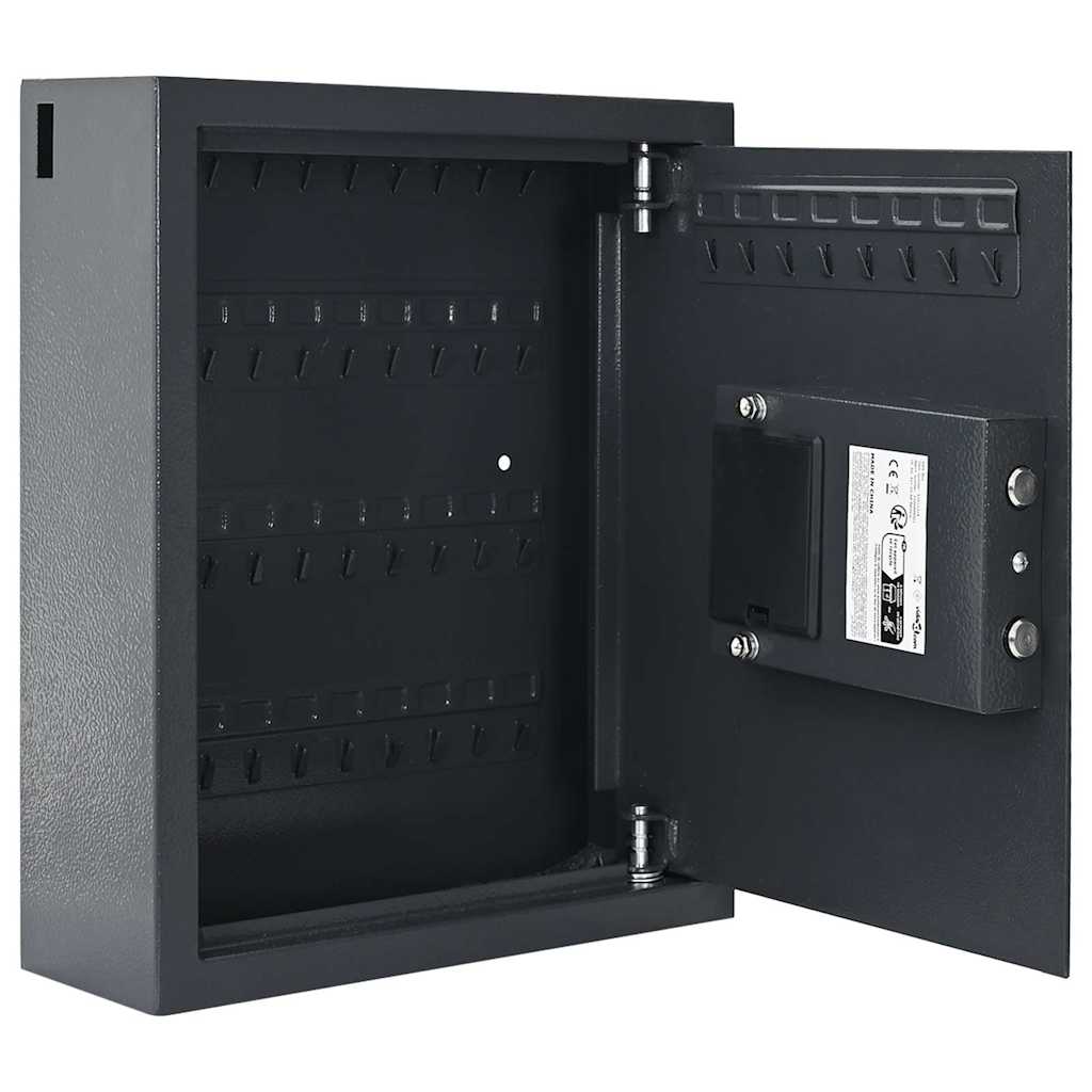 vidaXL Sejf cyfrowy Z blokadą ciemnoszary 30 x 10 x 36,5 cm Stal