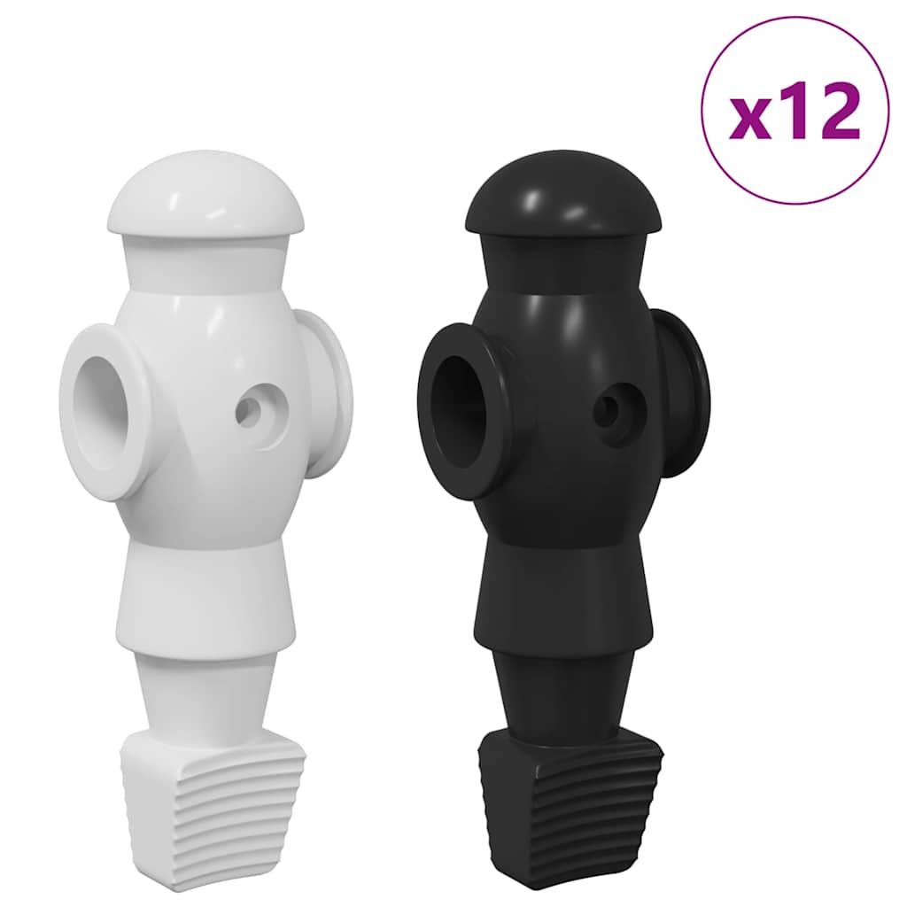 vidaXL Gracze do piłkarzyków 24 pcs Czarny i Biały 3,6 x 3,1 x 10,8 cm