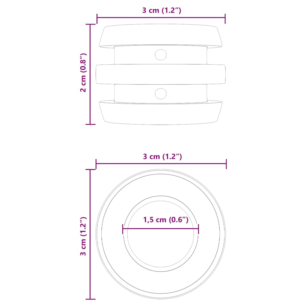 vidaXL Ochraniacze do stołu do piłkarzyków 16 pcs Czarny 3 x 3 x 2 cm
