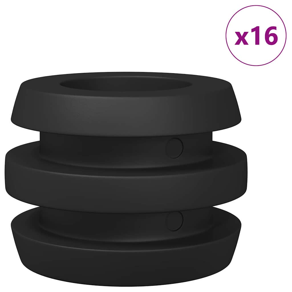vidaXL Ochraniacze do stołu do piłkarzyków 16 pcs Czarny 3 x 3 x 2 cm