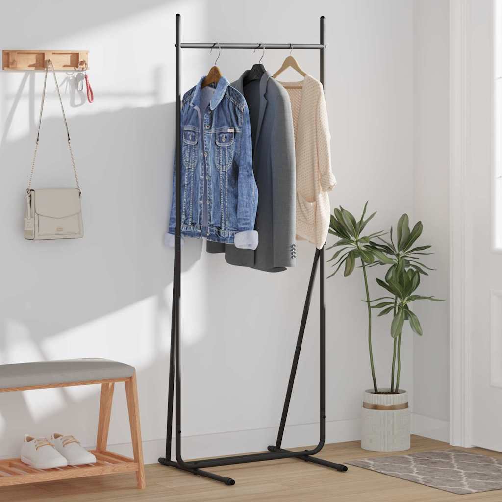 vidaXL Wieszak na Ubrania Czarny 62 x 48 x 158 cm Stal