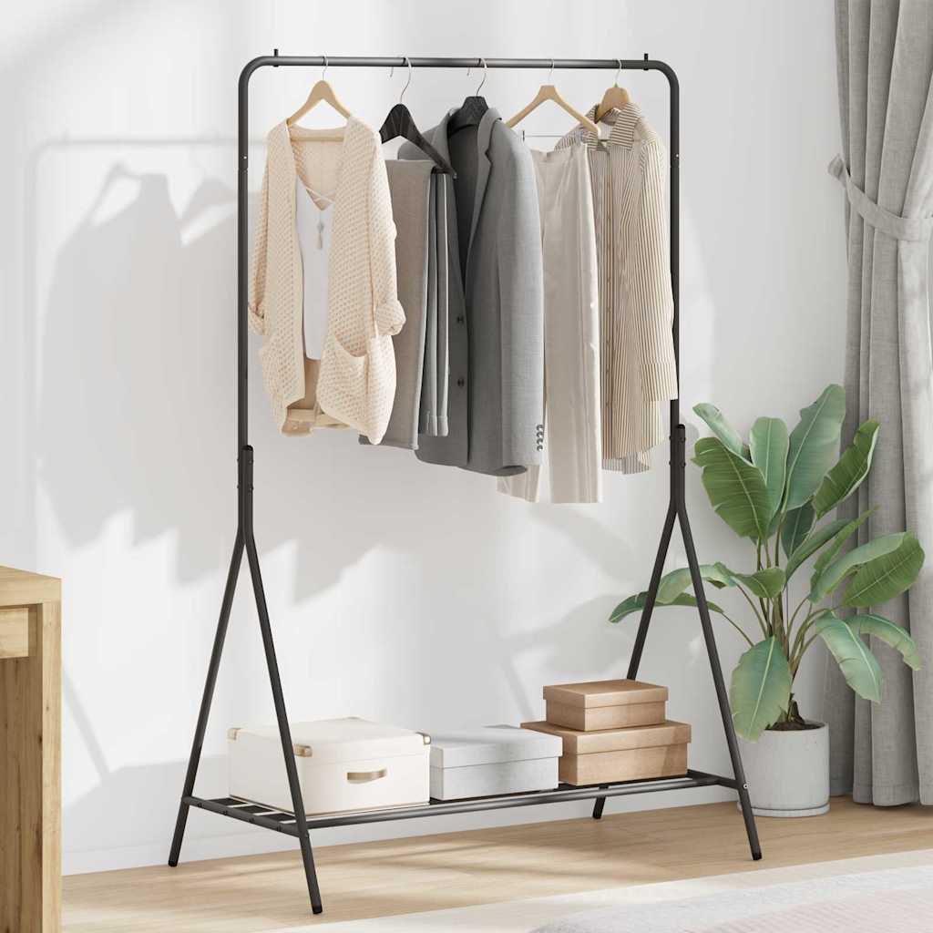 vidaXL Wieszak na Ubrania Czarny 100 x 56 x 154 cm Stal