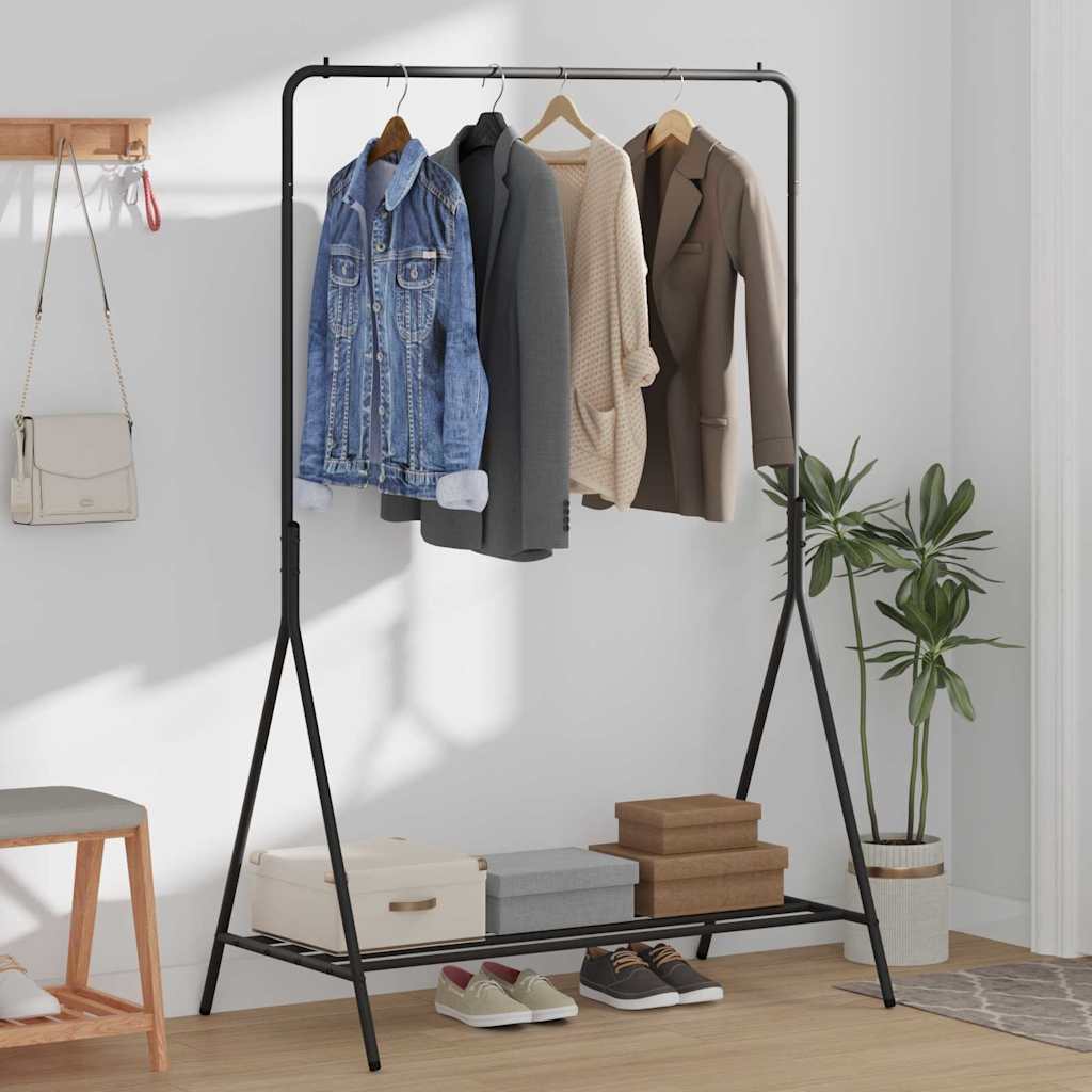 vidaXL Wieszak na Ubrania Czarny 100 x 56 x 154 cm Stal