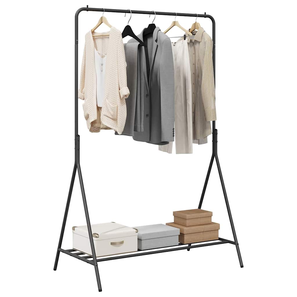 vidaXL Wieszak na Ubrania Czarny 100 x 56 x 154 cm Stal