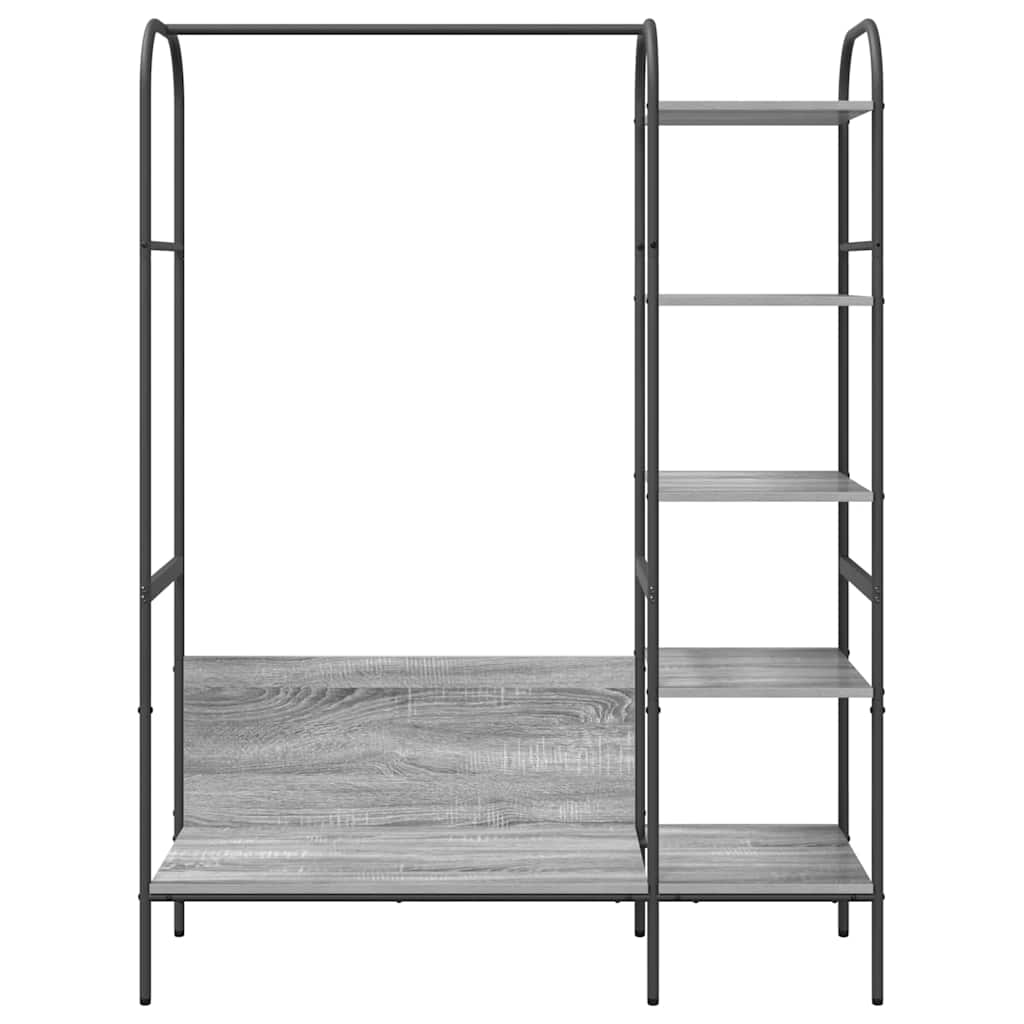 vidaXL Wieszak na Ubrania z półką Szary 120 x 44 x 160 cm