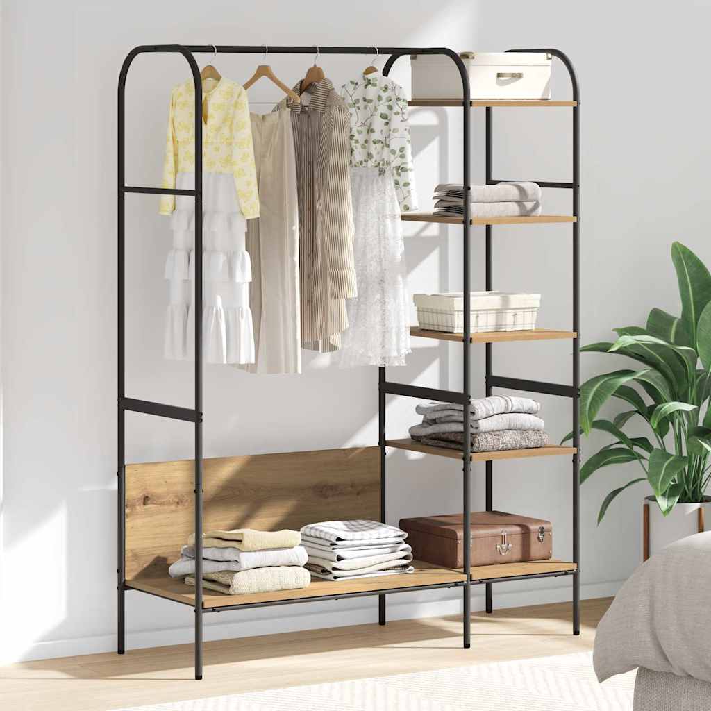 vidaXL Wieszak na Ubrania z półką Beżowy 120 x 44 x 160 cm