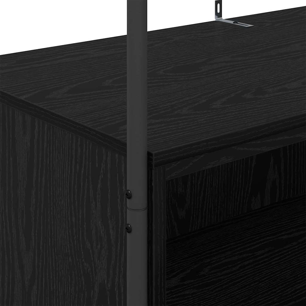 vidaXL Wieszak na Ubrania z przechowywaniem Czarny 100 x 44 x 160 cm