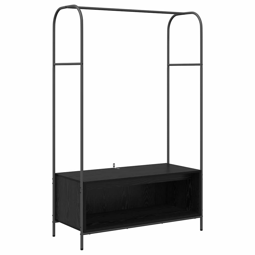 vidaXL Wieszak na Ubrania z przechowywaniem Czarny 100 x 44 x 160 cm