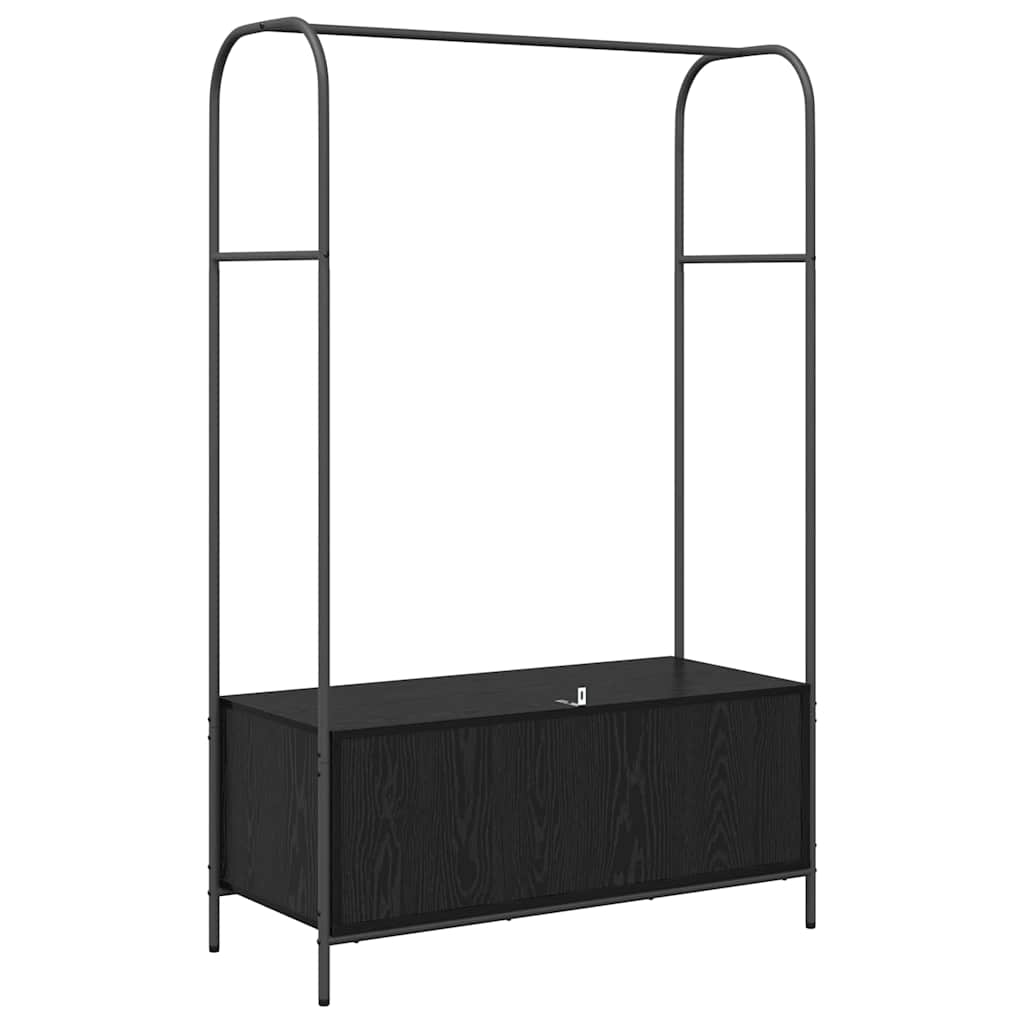 vidaXL Wieszak na Ubrania z przechowywaniem Czarny 100 x 44 x 160 cm