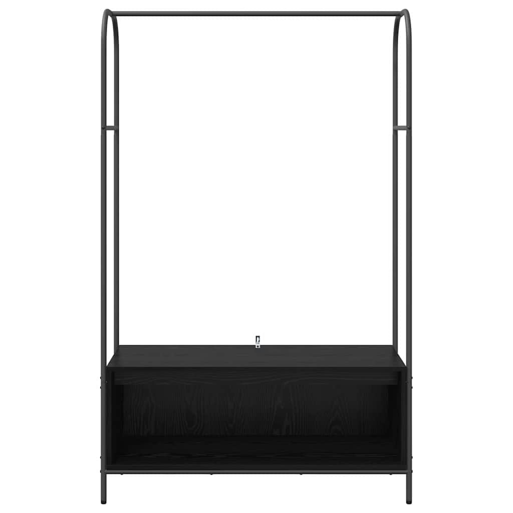 vidaXL Wieszak na Ubrania z przechowywaniem Czarny 100 x 44 x 160 cm