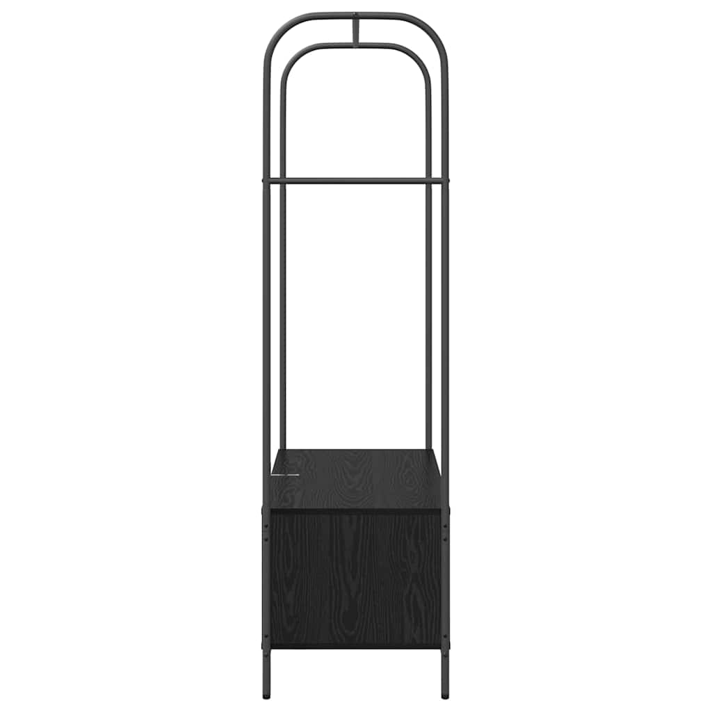 vidaXL Wieszak na Ubrania z przechowywaniem Czarny 100 x 44 x 160 cm