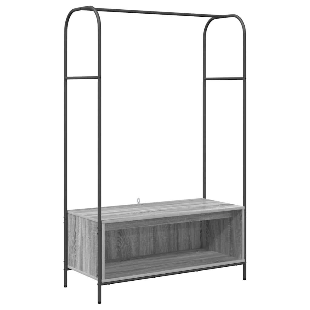 vidaXL Wieszak na Ubrania z przechowywaniem Szary 100 x 44 x 160 cm