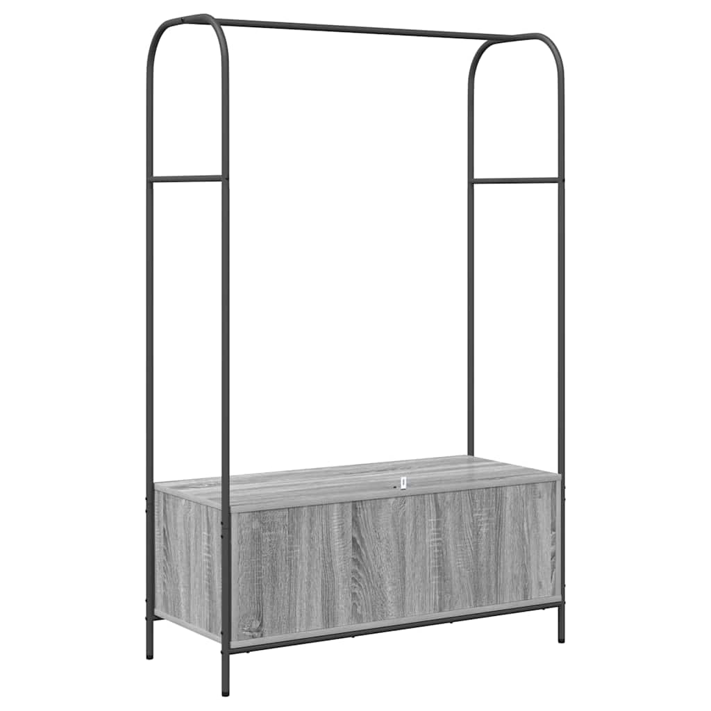 vidaXL Wieszak na Ubrania z przechowywaniem Szary 100 x 44 x 160 cm