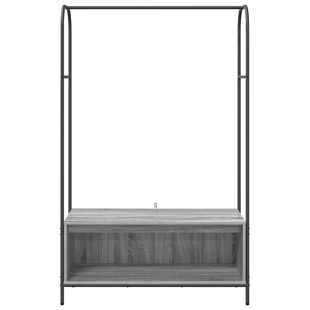 vidaXL Wieszak na Ubrania z przechowywaniem Szary 100 x 44 x 160 cm