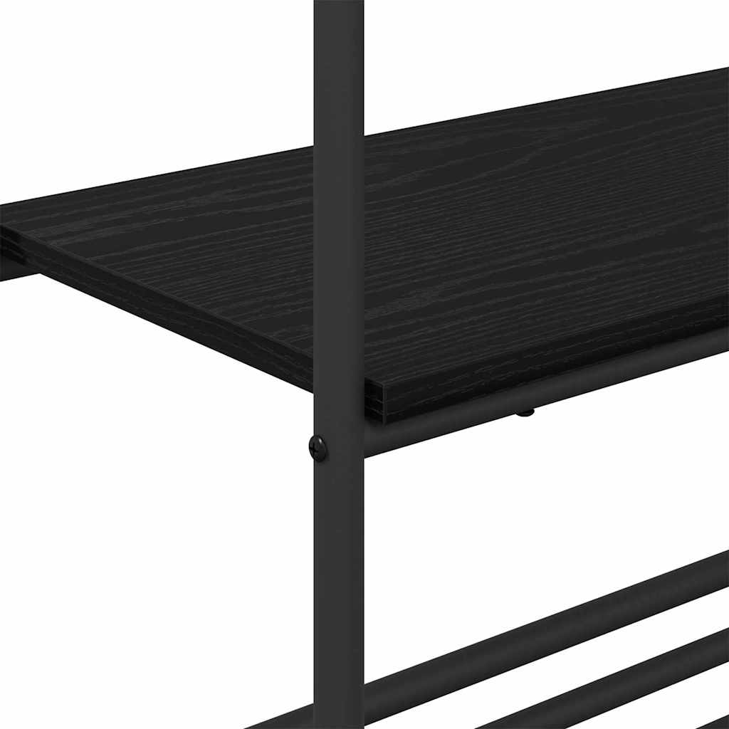 vidaXL Wieszak na Ubrania z półką Czarny Dąb 60 x 30 x 171 cm
