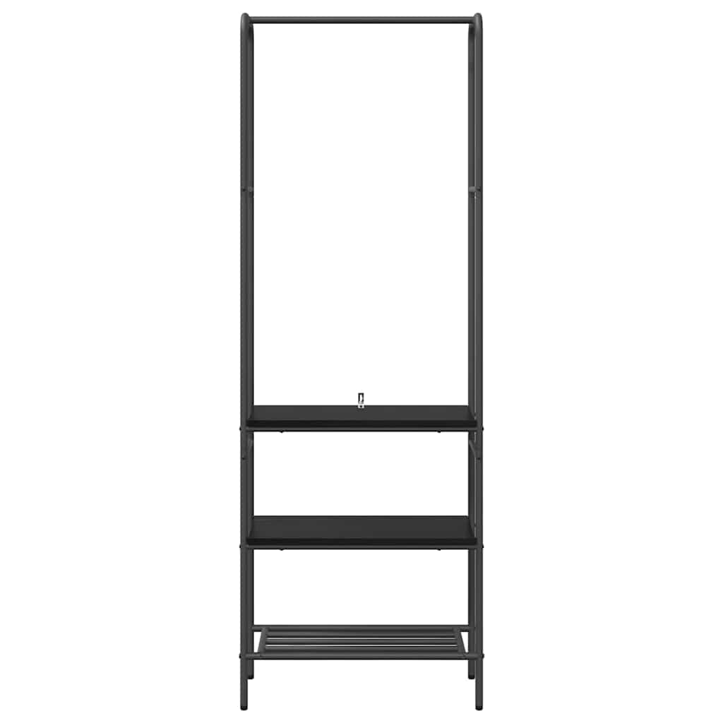vidaXL Wieszak na Ubrania z półką Czarny Dąb 60 x 30 x 171 cm