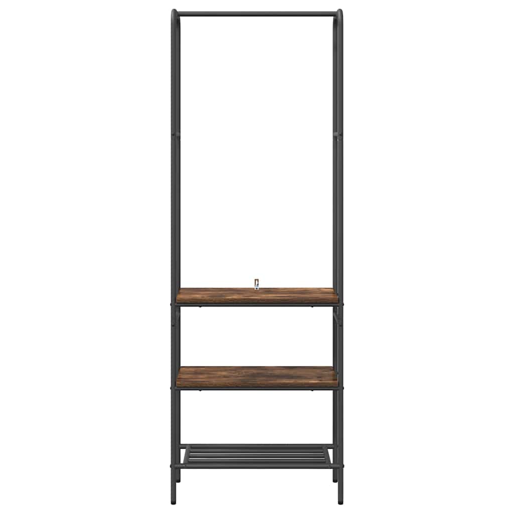 vidaXL Wieszak na Ubrania z półką Dąb wędzony 60 x 30 x 171 cm