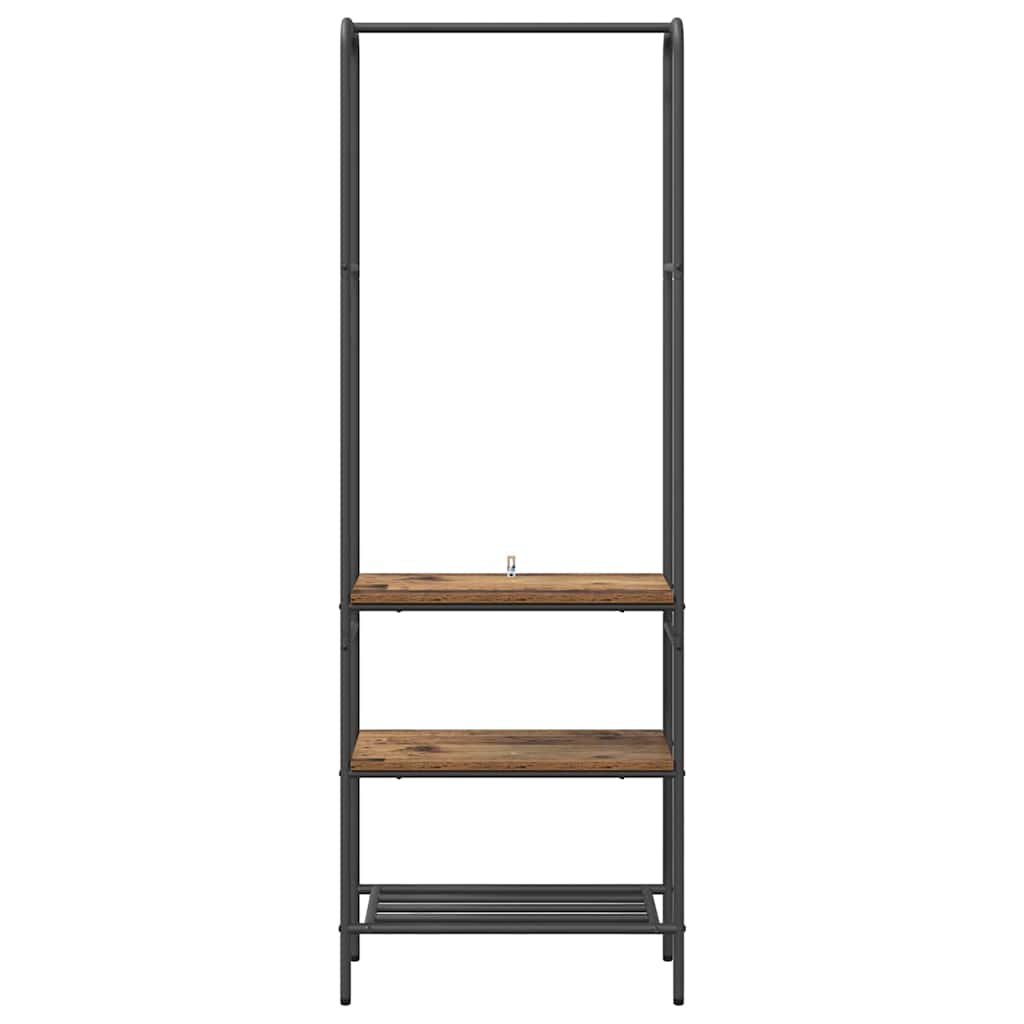 vidaXL Wieszak na Ubrania z półką Stare drewno 60 x 30 x 171 cm