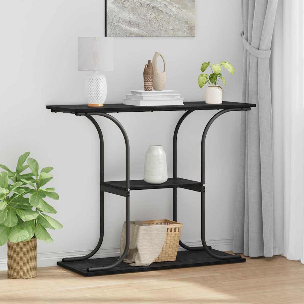 vidaXL Konsola Czarny Dąb 101 x 35 x 80,5 cm Materiał drewnopochodny