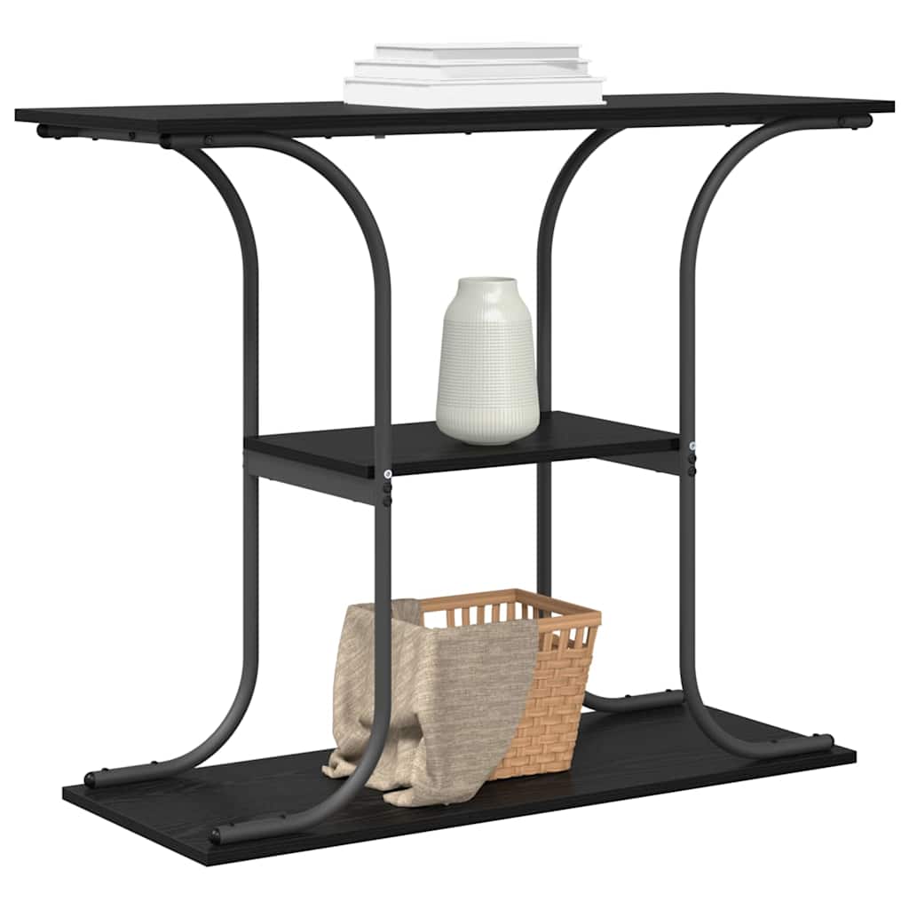 vidaXL Konsola Czarny Dąb 101 x 35 x 80,5 cm Materiał drewnopochodny