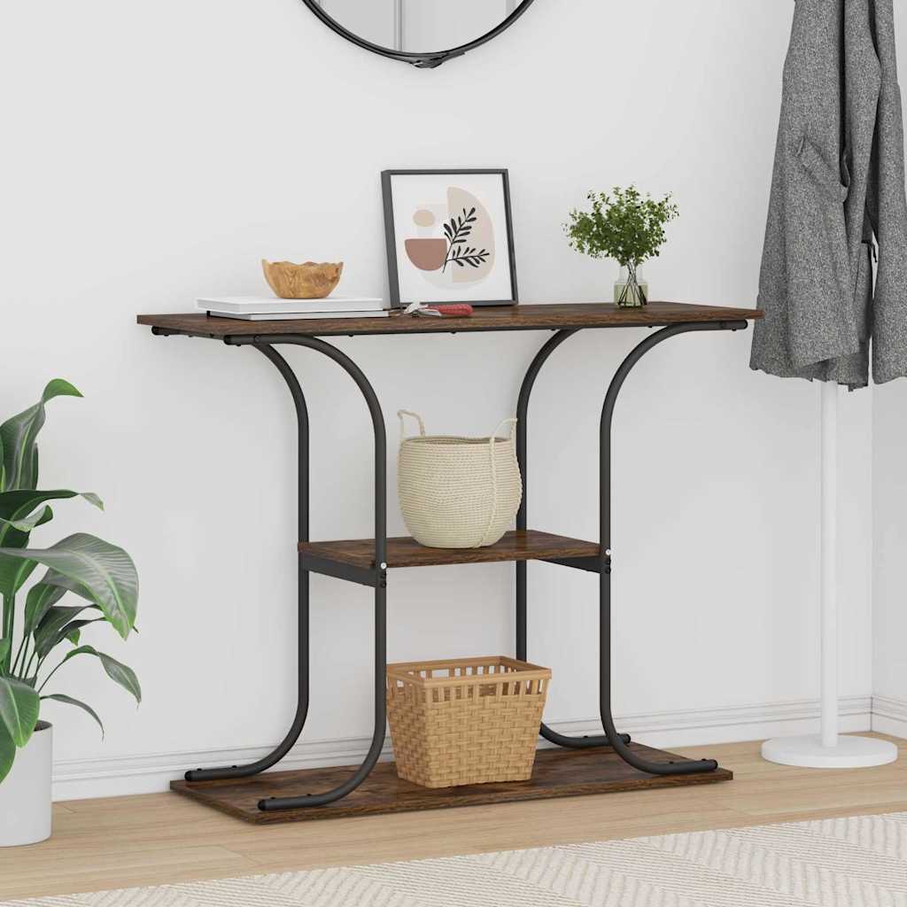 vidaXL Konsola Dąb wędzony 101 x 35 x 80,5 cm Materiał drewnopochodny
