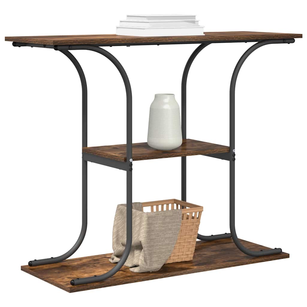 vidaXL Konsola Dąb wędzony 101 x 35 x 80,5 cm Materiał drewnopochodny