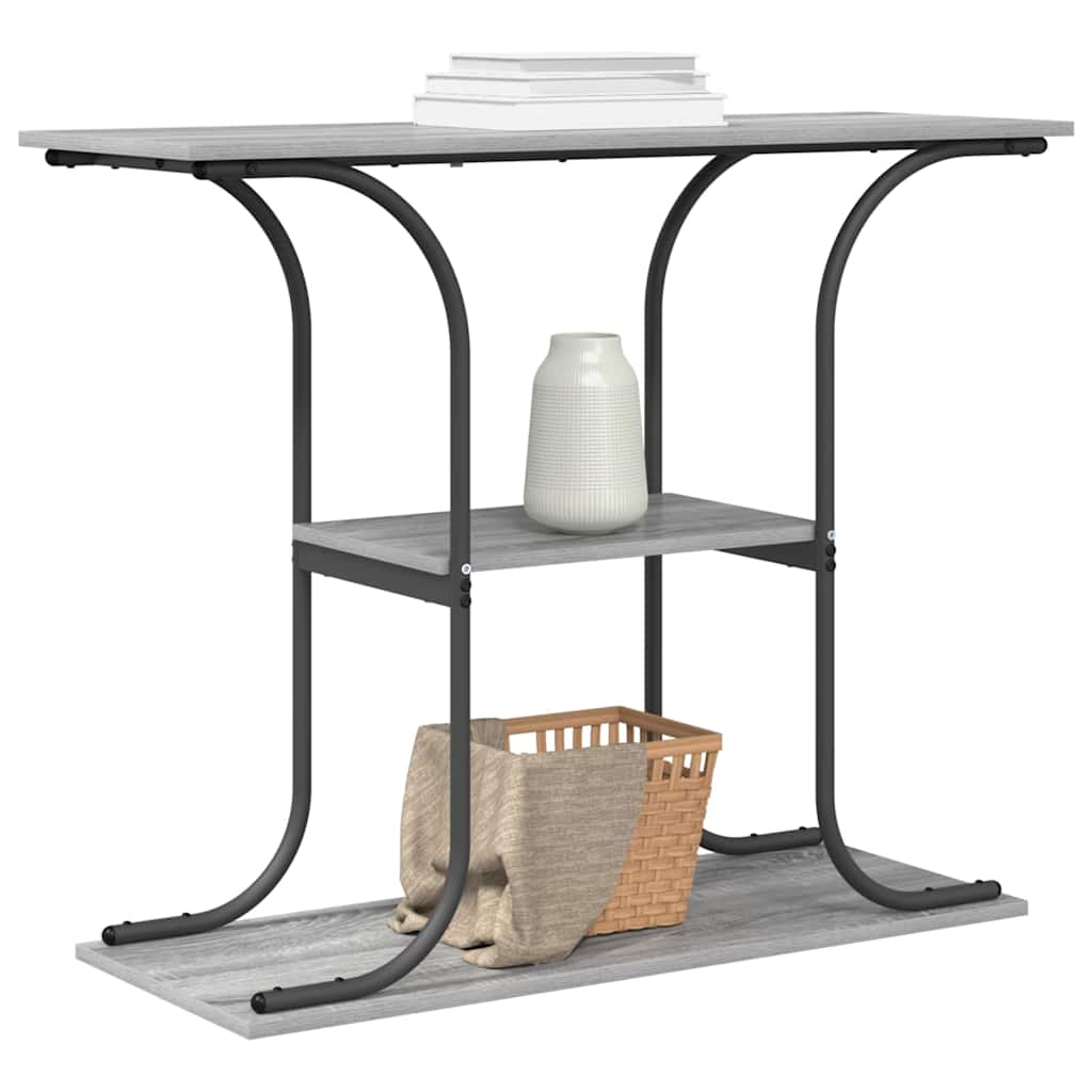 vidaXL Konsola Szary Sonoma 101 x 35 x 80,5 cm Materiał drewnopochodny