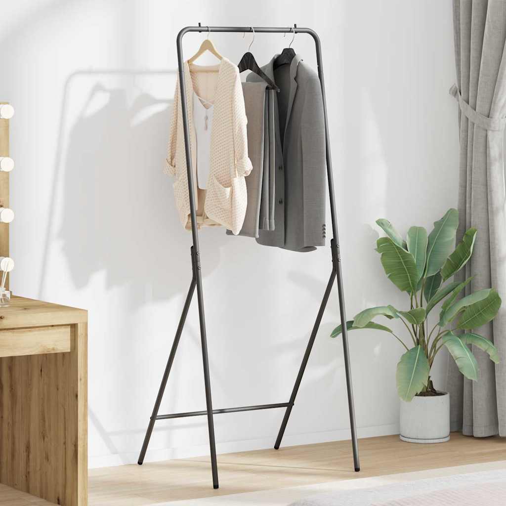 vidaXL Wieszak na Ubrania Czarny 60 x 53 x 155 cm Stal