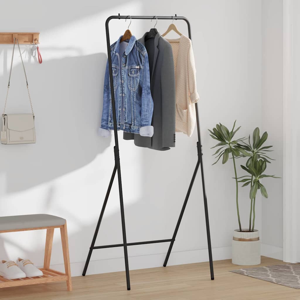 vidaXL Wieszak na Ubrania Czarny 60 x 53 x 155 cm Stal