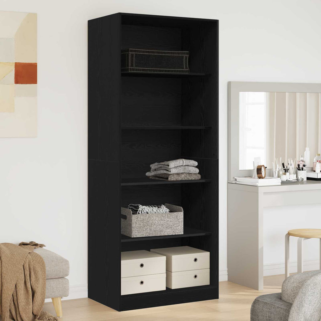 vidaXL Garderoba Czarny Dąb 80 x 50 x 200 cm Materiał drewnopochodny