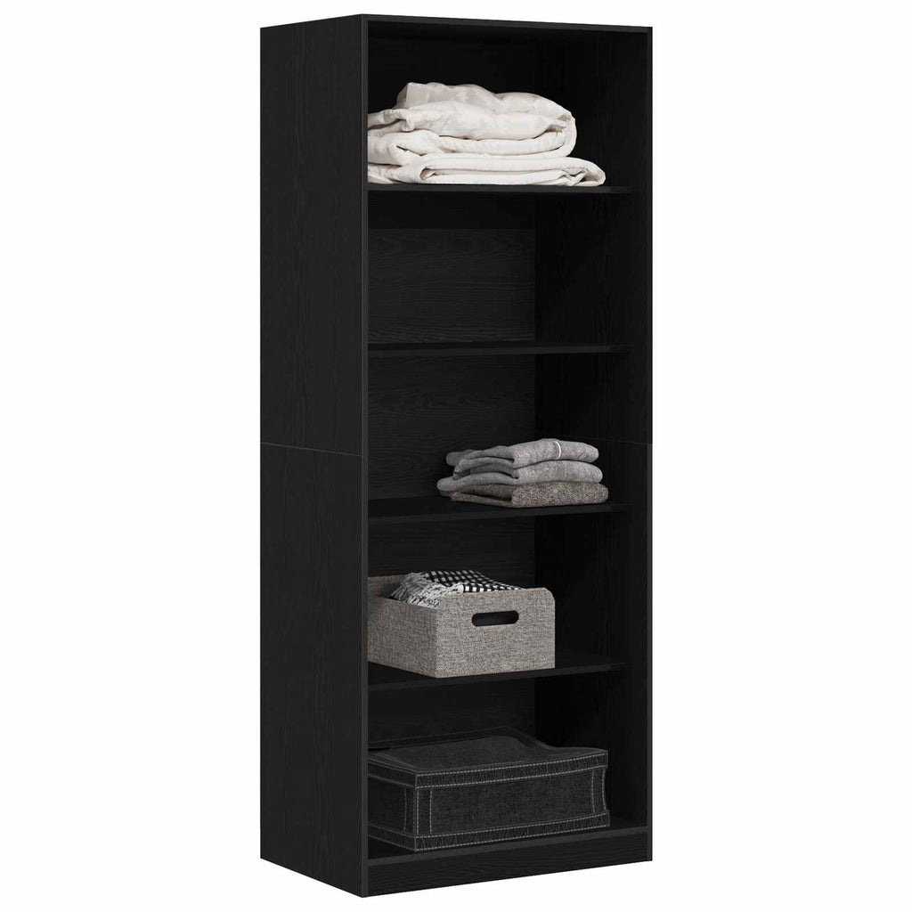 vidaXL Garderoba Czarny Dąb 80 x 50 x 200 cm Materiał drewnopochodny
