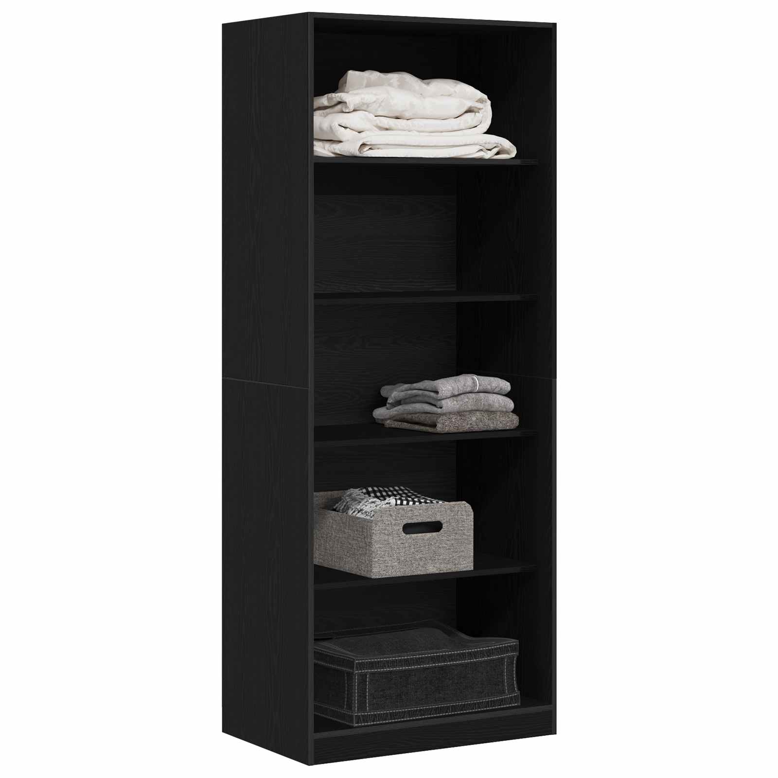 vidaXL Garderoba Czarny Dąb 80 x 50 x 200 cm Materiał drewnopochodny