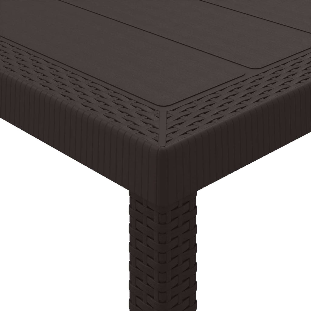 vidaXL Stół Ogrodowy Brązowy 250 x 100 x 73 cm polirattan