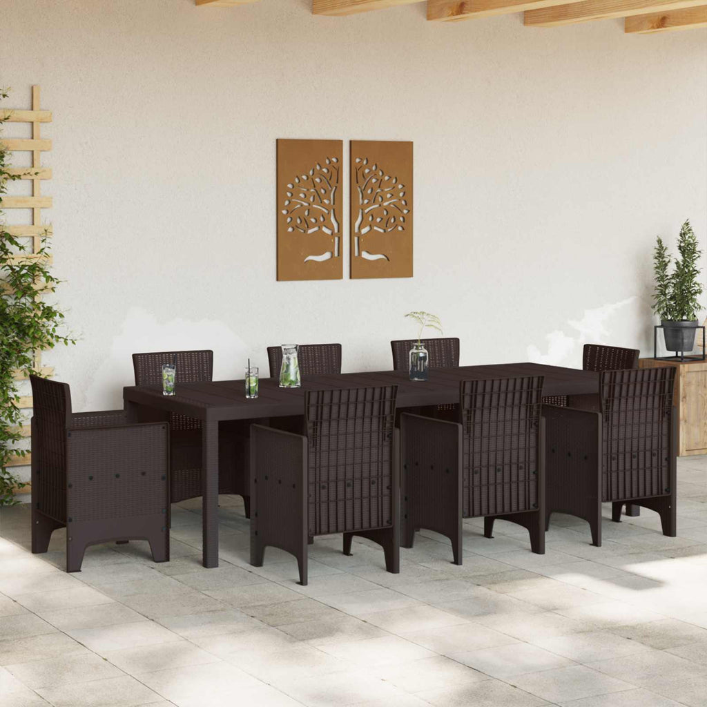 vidaXL Stół Ogrodowy Brązowy 250 x 100 x 73 cm polirattan