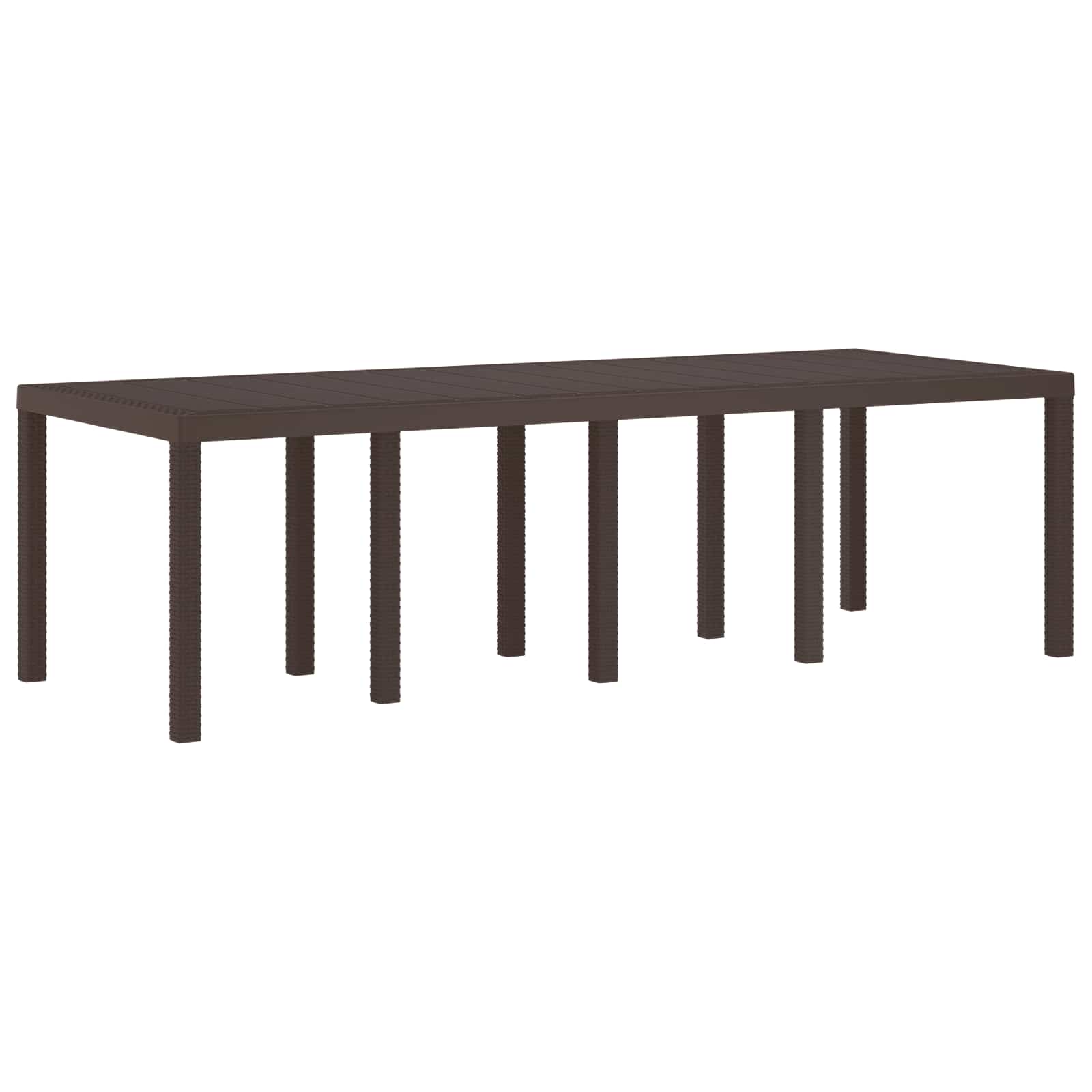 vidaXL Stół Ogrodowy Brązowy 250 x 100 x 73 cm polirattan
