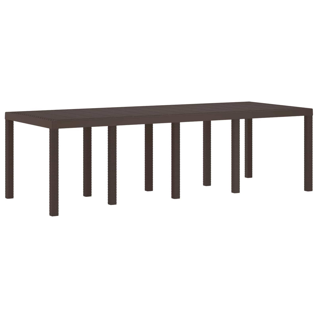 vidaXL Stół Ogrodowy Brązowy 250 x 100 x 73 cm polirattan