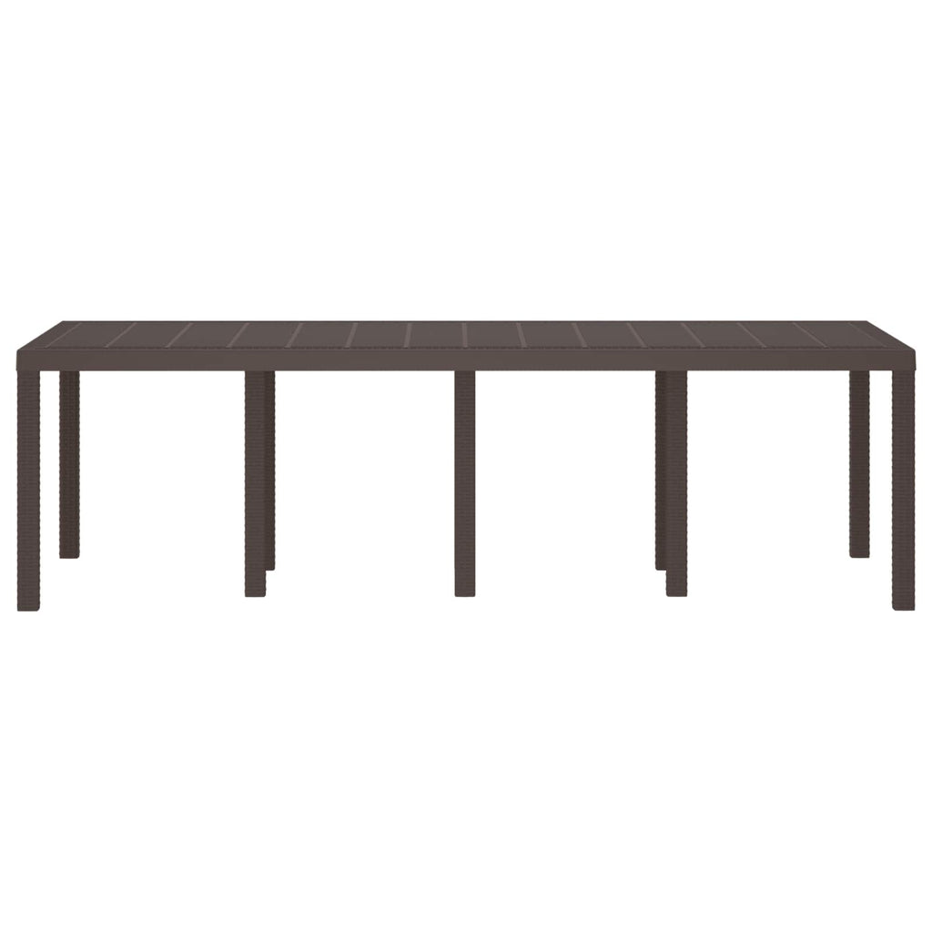 vidaXL Stół Ogrodowy Brązowy 250 x 100 x 73 cm polirattan