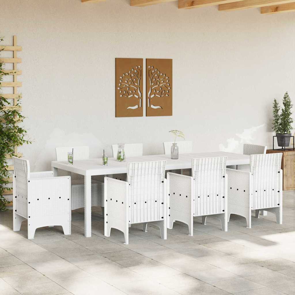 vidaXL Stół Ogrodowy Biały 250 x 100 x 73 cm polirattan