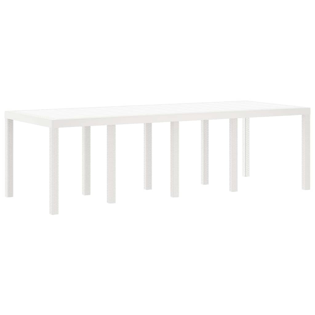 vidaXL Stół Ogrodowy Biały 250 x 100 x 73 cm polirattan