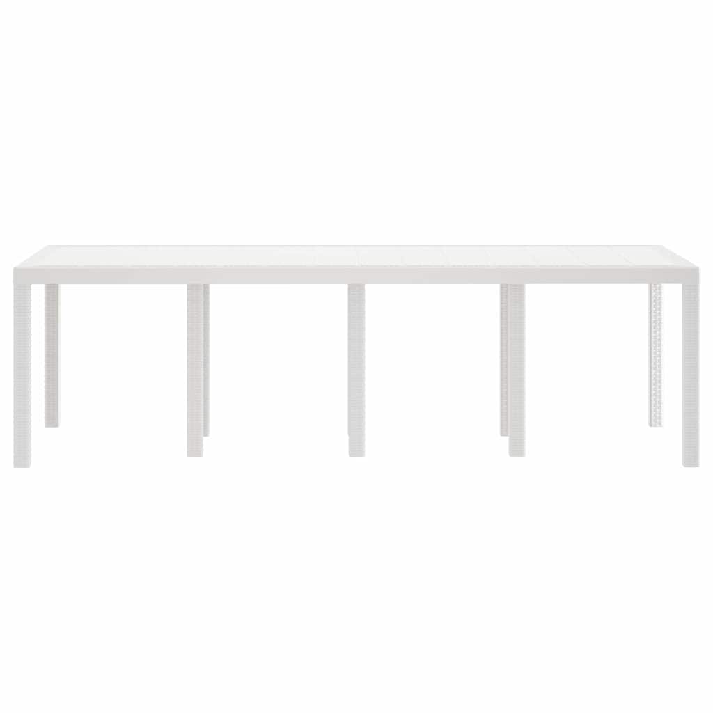 vidaXL Stół Ogrodowy Biały 250 x 100 x 73 cm polirattan