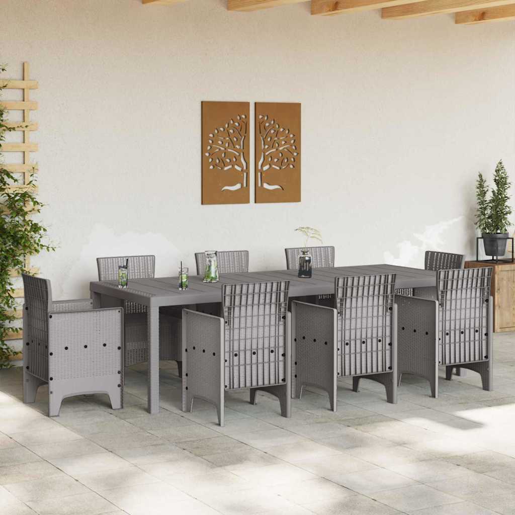 vidaXL Stół Ogrodowy Jasnoszary 250 x 100 x 73 cm polirattan