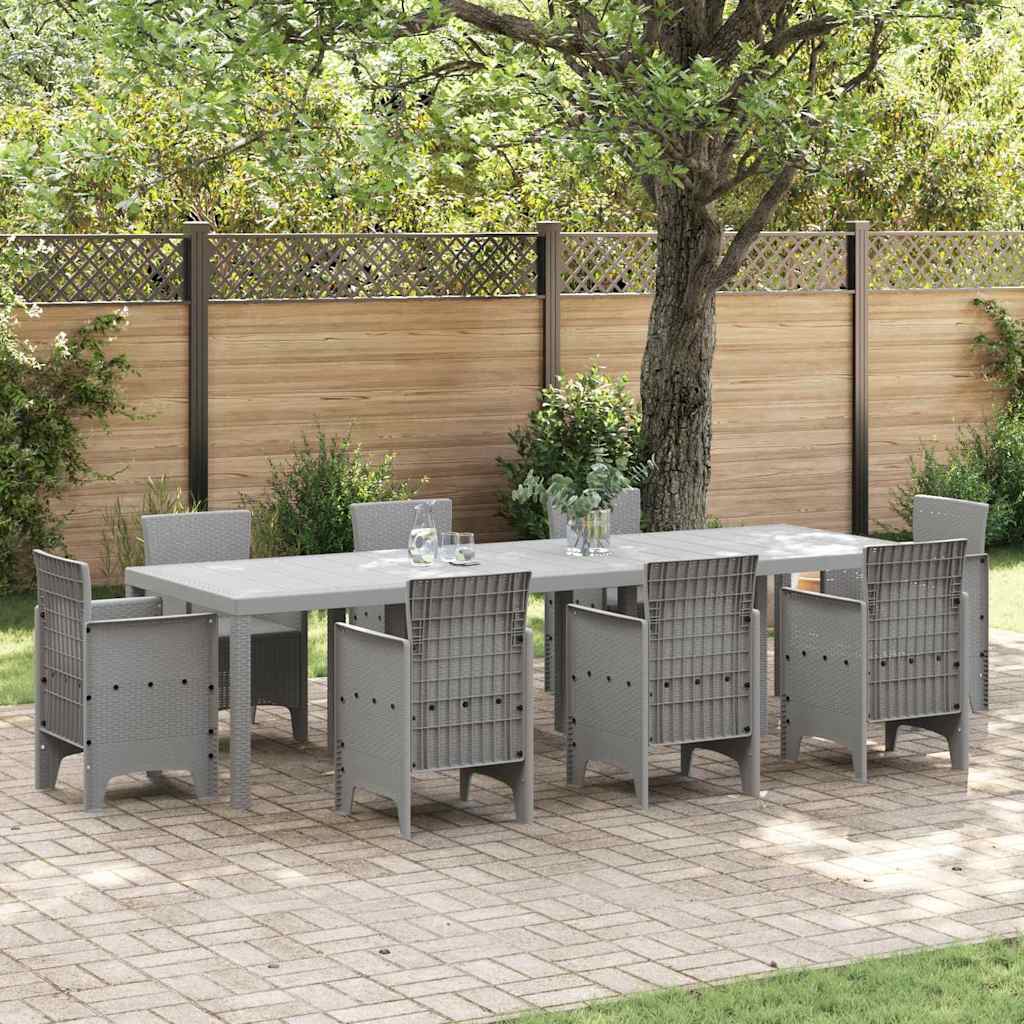 vidaXL Stół Ogrodowy Jasnoszary 300 x 100 x 73 cm polirattan