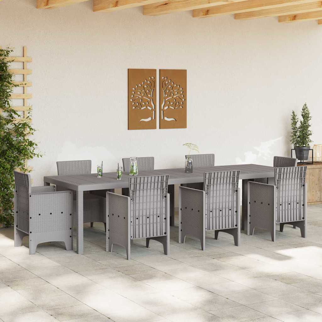 vidaXL Stół Ogrodowy Jasnoszary 300 x 100 x 73 cm polirattan