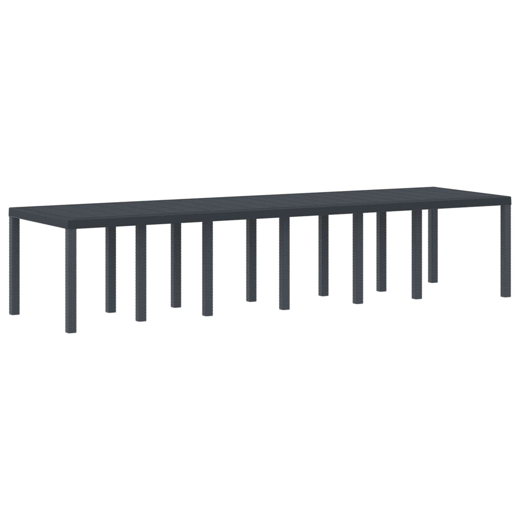 vidaXL Stół Ogrodowy Antracyt 350 x 100 x 74 cm polirattan